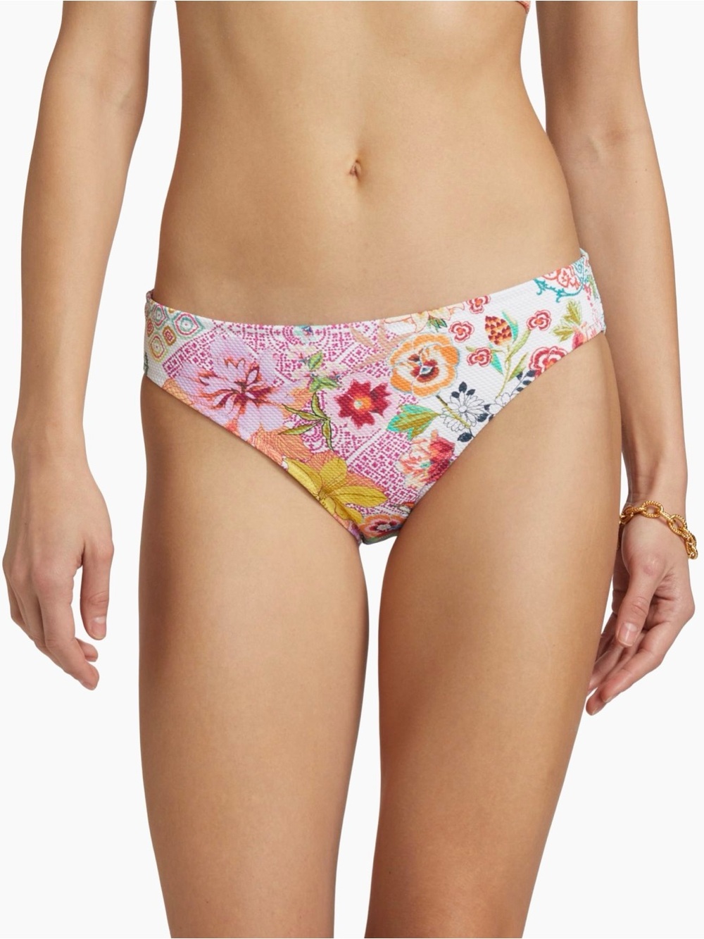 Johnny Was Floral Paula Reverse Pique Hipster Bikini Bottom Women's Size XXL